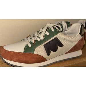 Birdies Sz 12 The Roadrunner-Ivy Multi Mesh Ivory, Army Green, Burnt Orange EUC
